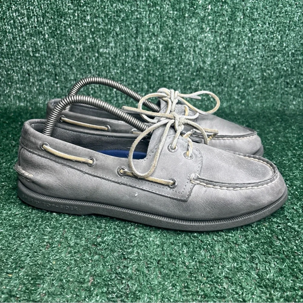Sperry Top-Sider Men’s Gray Leather‎ Moccasin Boat Shoes Size 8.5